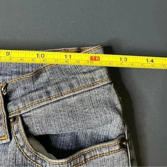 Arden B Womens Jeans Size 2 Blue Wide Two Tone Raw Cuffs - Picture 9 of 13